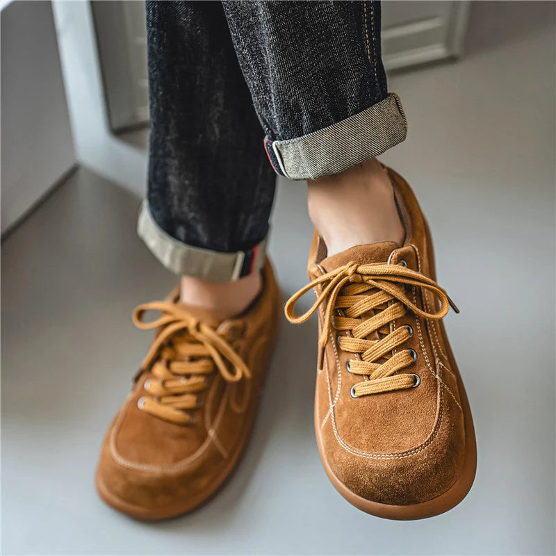 Men's Suede Leather Lace-up Casual Comfortable British Shoes
