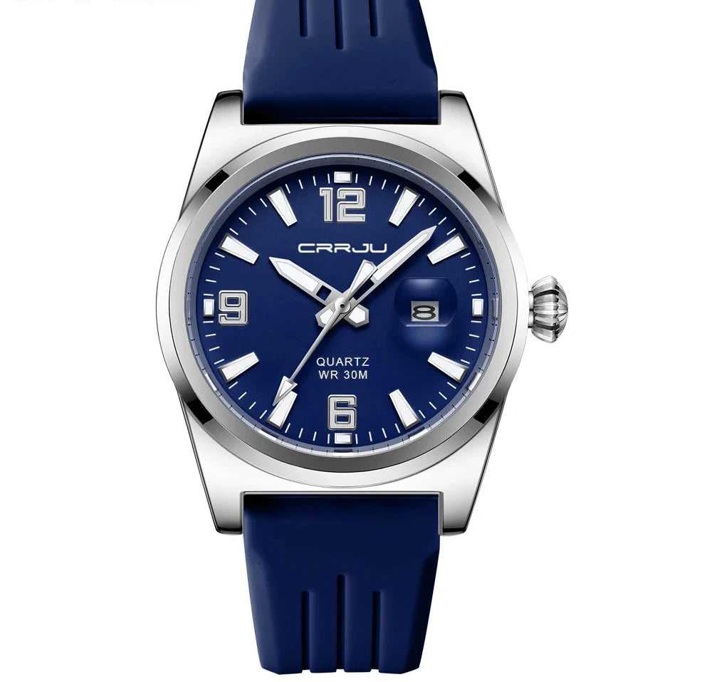 Casual Quartz Wristwatch - Waterproof Sport Watch with Silicone Strap & Luminous Display