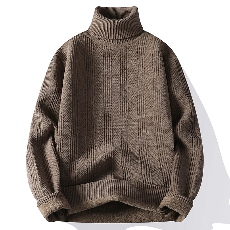 Fleece Turtleneck Thick Warm Knit Pullover