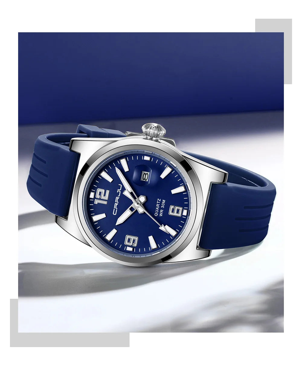 Casual Quartz Wristwatch - Waterproof Sport Watch with Silicone Strap & Luminous Display