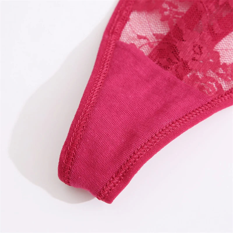 5Pcs Cotton Lace Thongs  Hollow Out Floral Underwear Panties Low Waist G-string Comfortable Lingerie