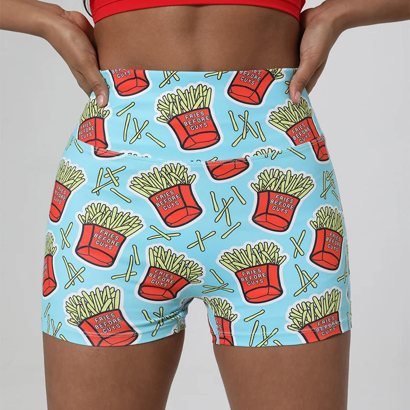 High Waist Printed Shorts