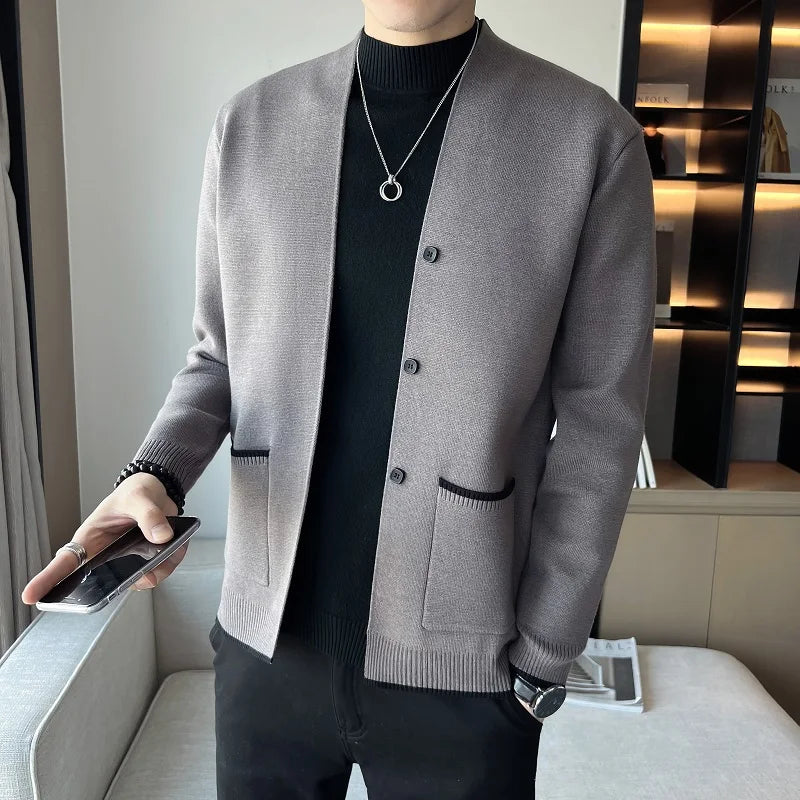Spring Autumn Knit Cardigan - Slim Fit Casual Sweater Outerwear