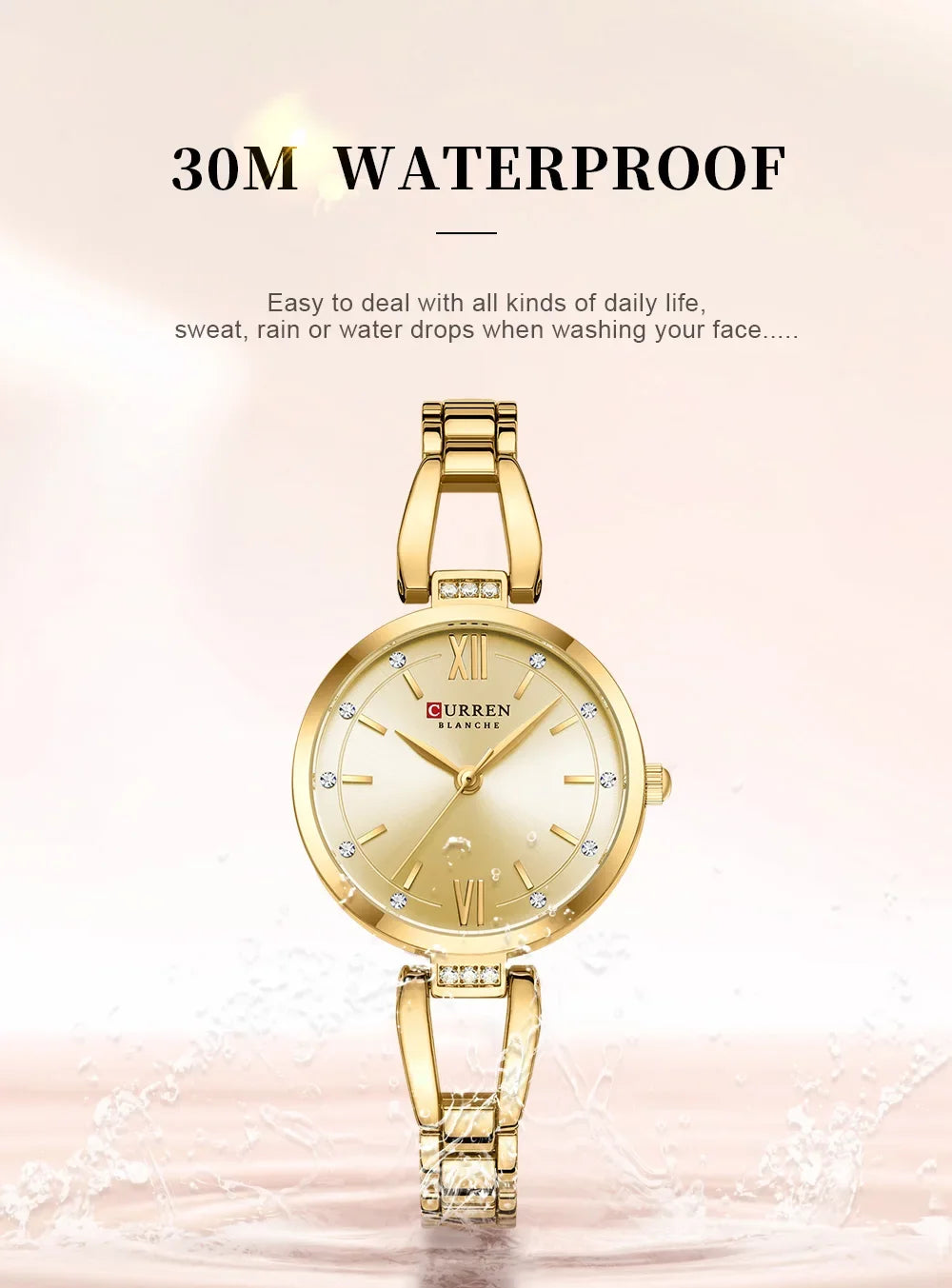 Elegant Stainless Steel Quartz Watch - Waterproof Fashion Timepiece