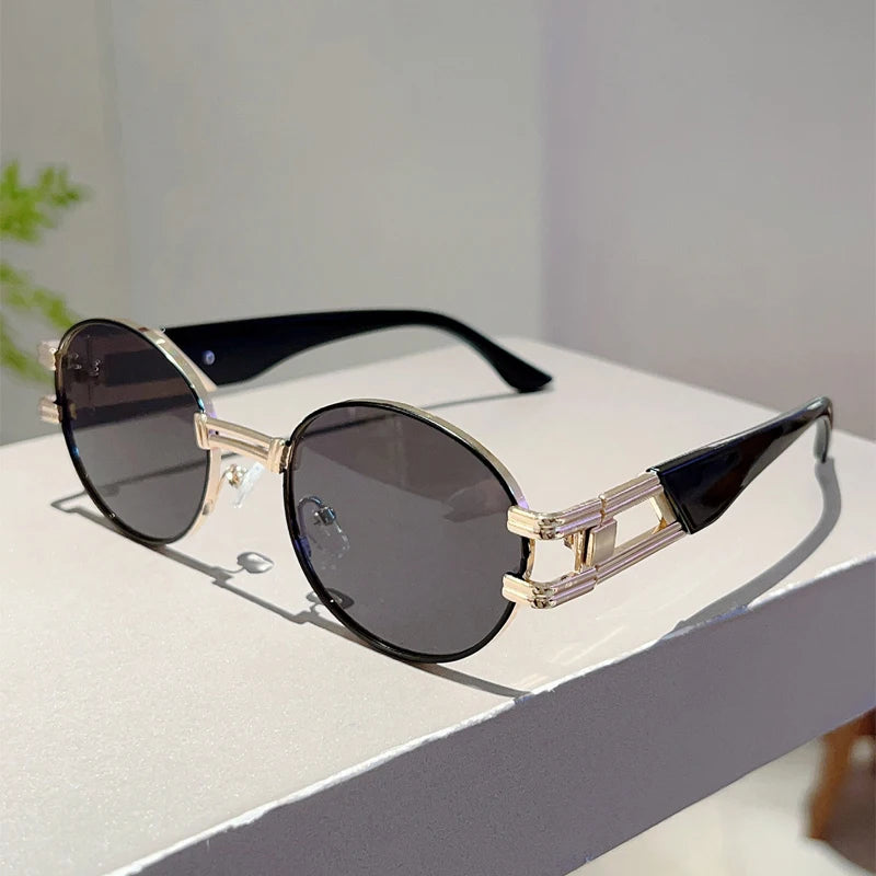 Unisex Vintege Oval Gradient Casual Sunglasses