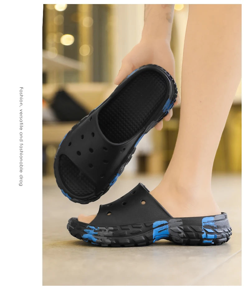 Men's Summer Slippers Slides Non-slip Casual Beach Sandals Platform Comfortable Clogs