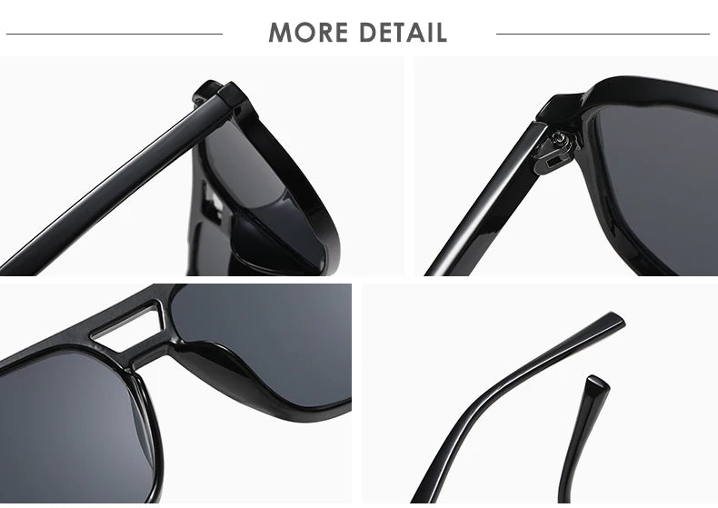Classic Square Sunglasses - 5 Pack UV Protection Oversized Fashion Eyewear