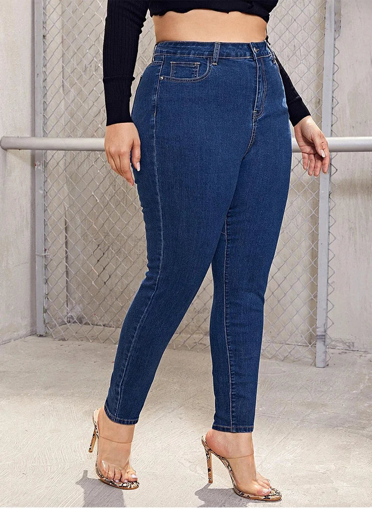 Women's Plus Size High Waist Stretchy Pencil Jeans