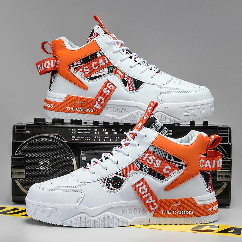Platform Vulcanized High-Top Sneakers - Unisex Sports Shoes