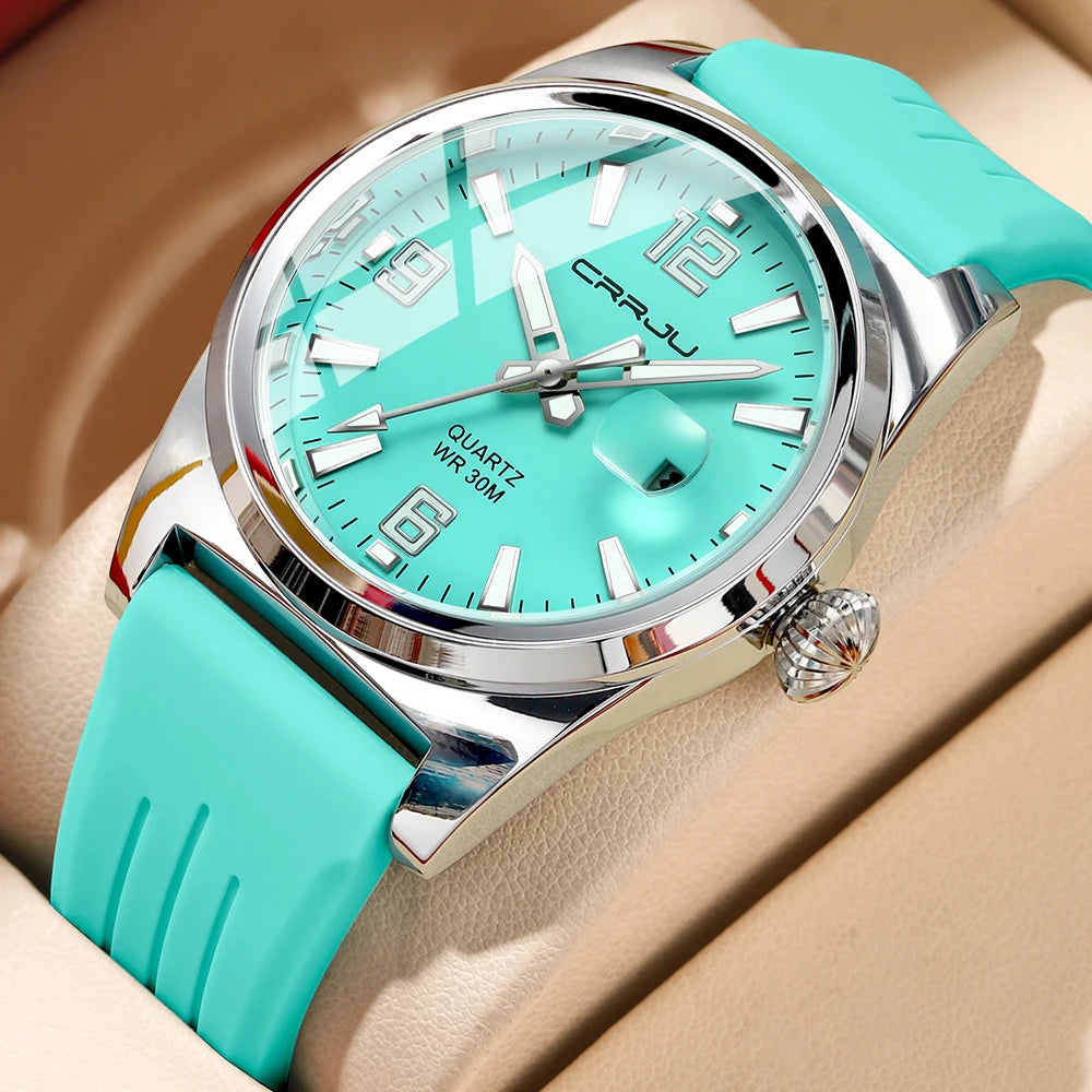 Casual Quartz Wristwatch - Waterproof Sport Watch with Silicone Strap & Luminous Display