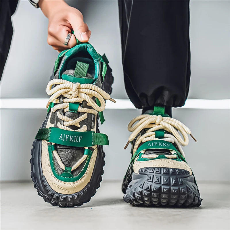 Men's Casual Platform Sports Shoes Lace Up Sneakers