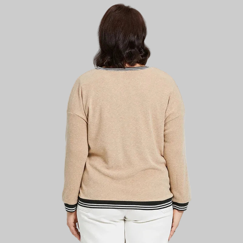 Women's Oversized Flower Embroidery Knitted Jumper