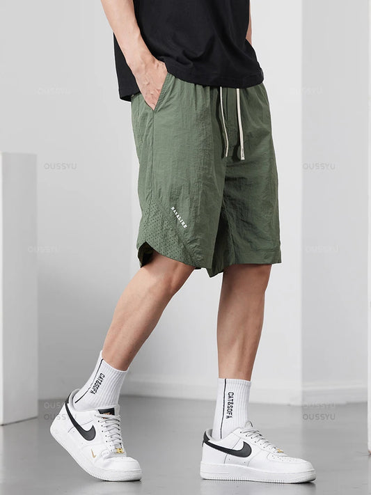 Men's Thin Drawstring Elastic Waist Shorts