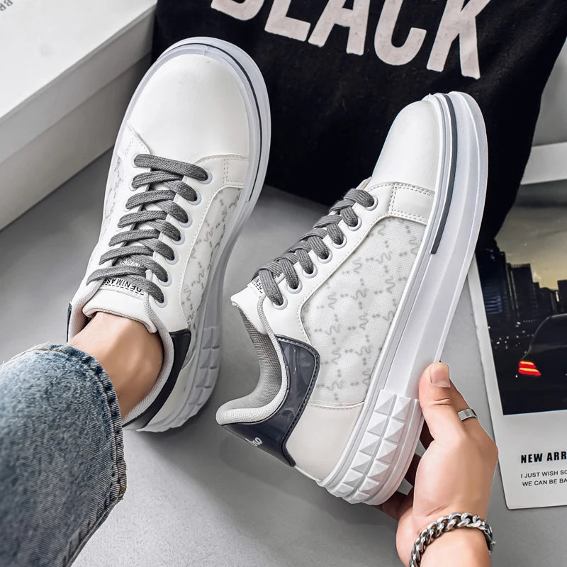 Men's Platform Skateboard Vulcanized Sneakers - Breathable Running Tennis Shoes