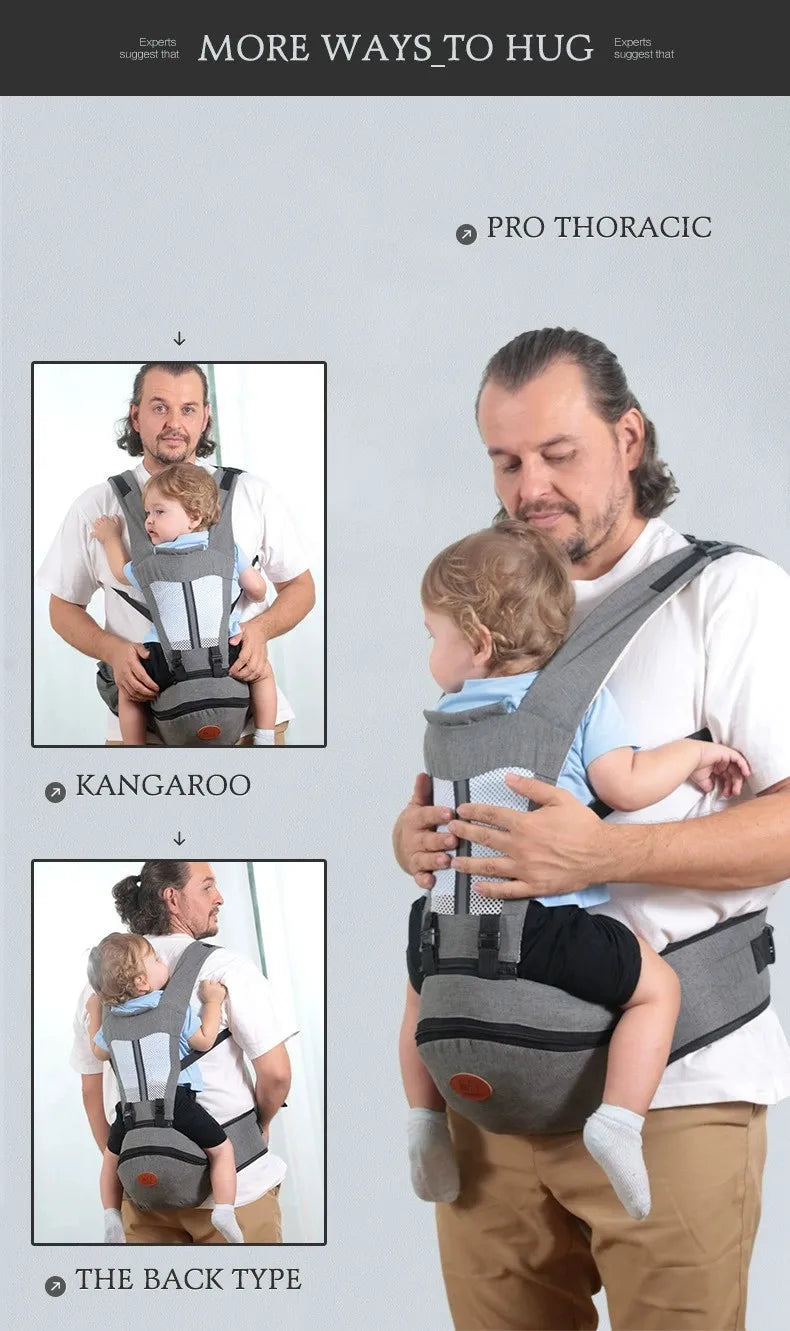 Baby Carrier with Hip Seat - Ergonomic Front & Back Carry Sling