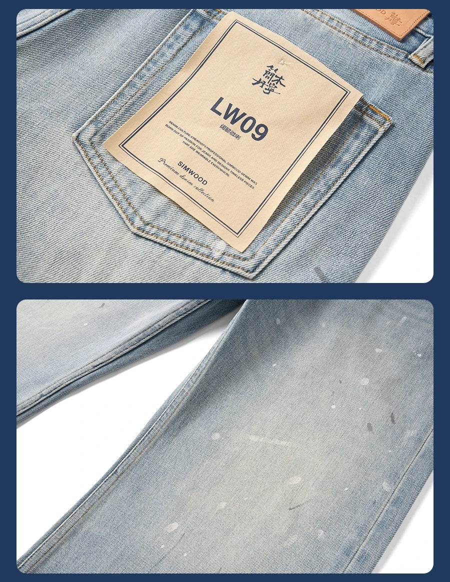 Men's High Standard Loose Relaxed 13.8oz 100% Cotton Ripped Denim Jeans - Plus Size