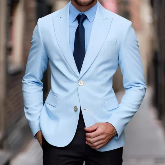 Men's Striped Blazer - Slim Fit Smart Casual Wedding Suit Jacket