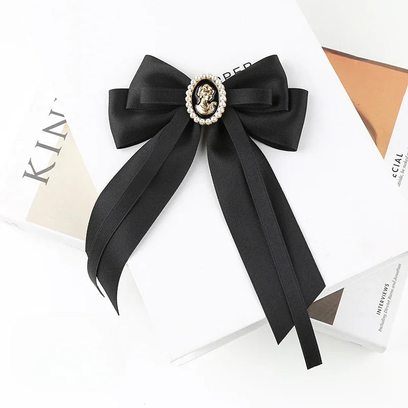 Elegant Fabric Flower Bow Brooch Pin