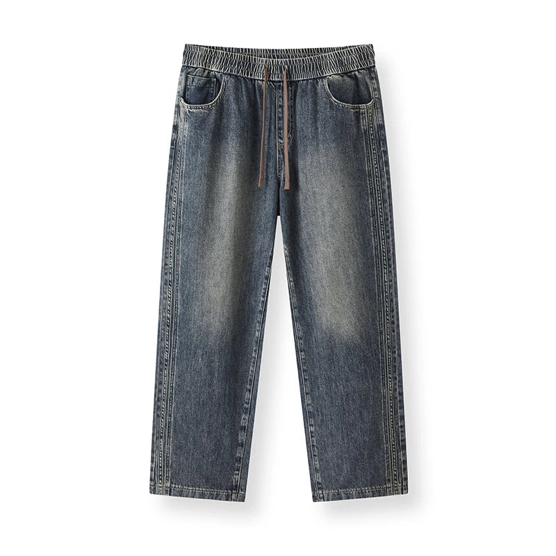 Retro Loose Straight Leg Jeans - Versatile Autumn Long Pants