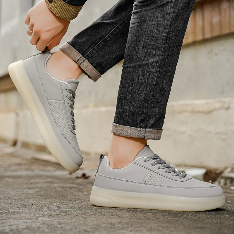 Men's Platform Casual Sneakers - Breathable Skateboard Running Shoes