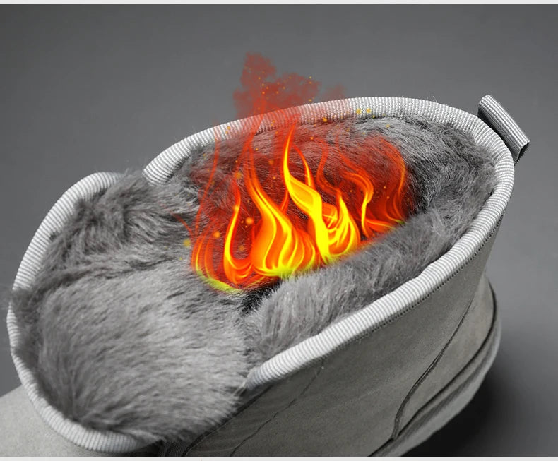 Men's Winter Snow Boots - Waterproof Fur-Lined Chelsea Boots