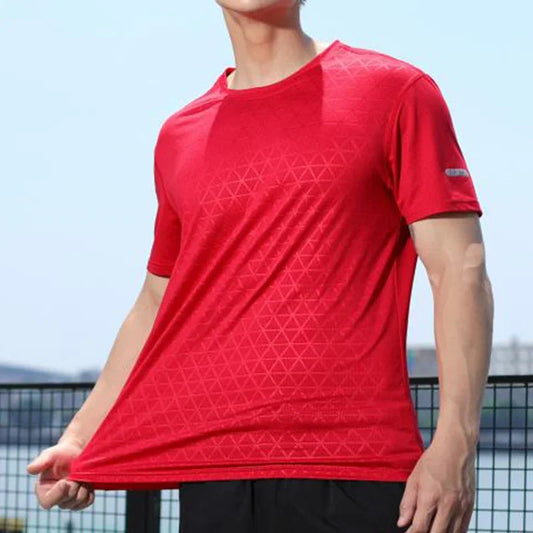 Men's Sports Gym Quick Dry Fit Workout Yoga  Breathable Short Sleeves T-Shirt