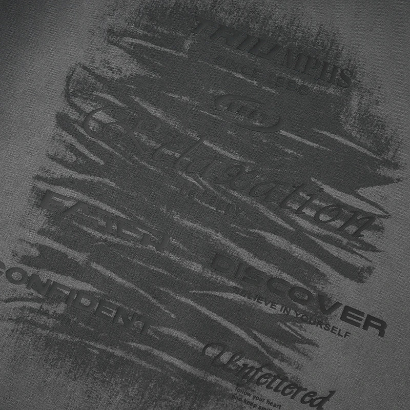 Men's Loose Fit Hoodie - Vintage Graffiti Print Long Sleeve Sweatshirt