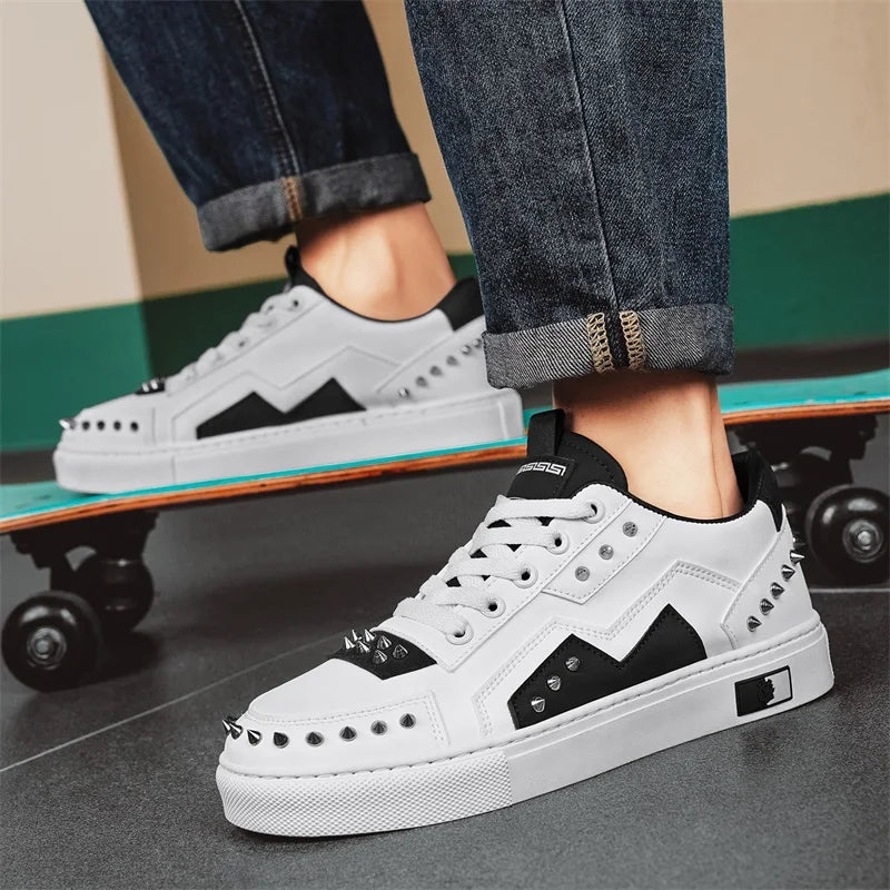 Men's Rivet Design Sneakers - Casual Sports Trainers