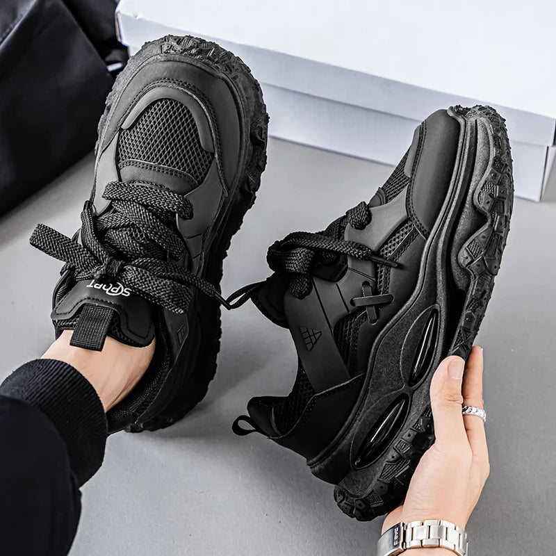 Street Style Platform Sneakers - Men's Skateboard Running & Tennis Trainers