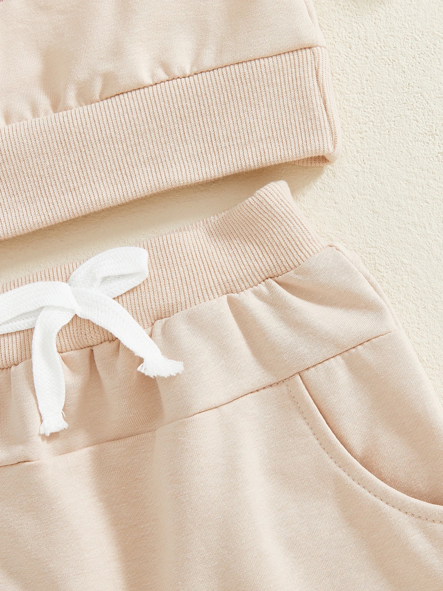 Toddler Baby Girls Outfit Set - Bow Letter Embroidered Sweatshirt & Pants 0-3Y