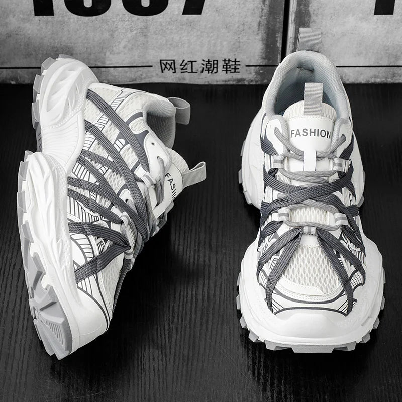 Men's Platform Strap Design Sneakers - High-Quality Sports Shoes
