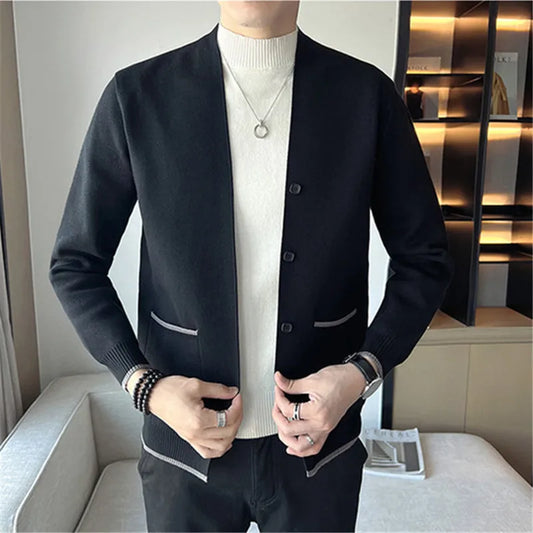 Spring Autumn Knit Cardigan - Slim Fit Casual Sweater Outerwear