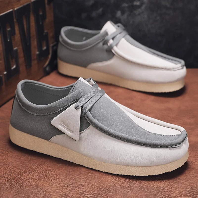 Men's Casual Suede Slip On Comfortable  Platform British Shoes