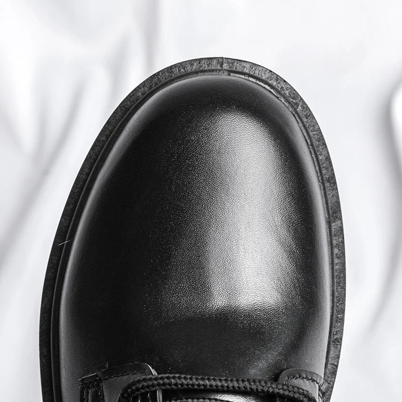 Platform Casual Dress Shoes - Men's Leather Work & Business Sneaker Flats