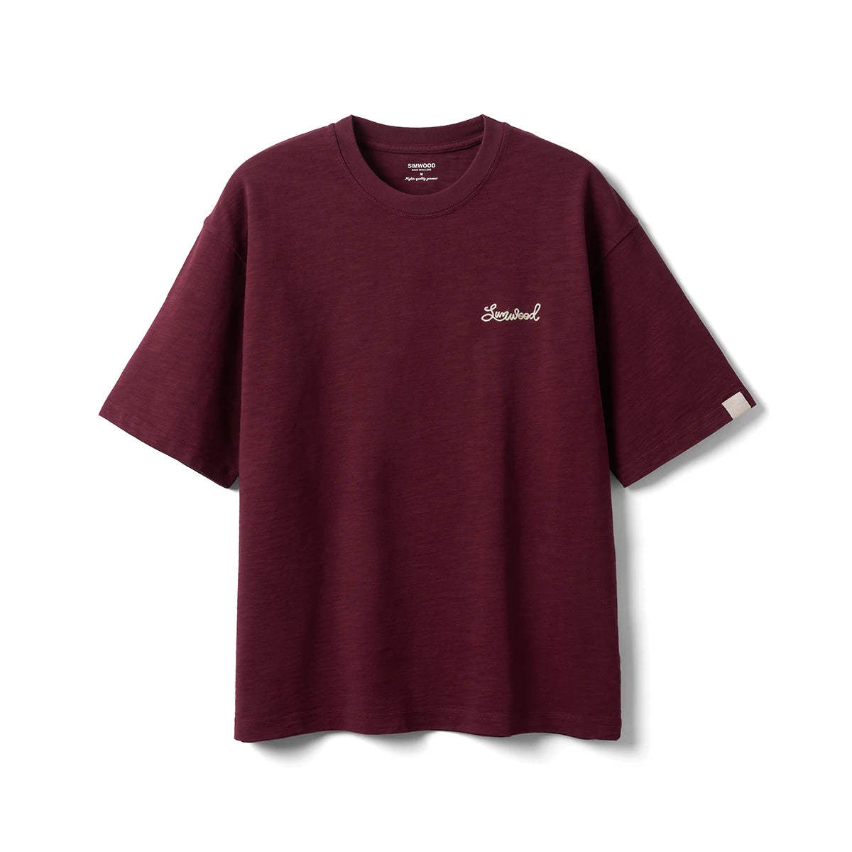 Heavyweight 300gsm Slub Cotton Oversized T-Shirt with Letter Embroidery