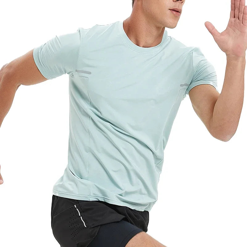 Men's Sports Fitness Short Sleeve Gym Compression Workout Casual Quick Dry Muscle Fit T-Shirt