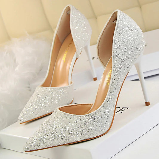 Women's Sequin Stiletto High Heels Shoes