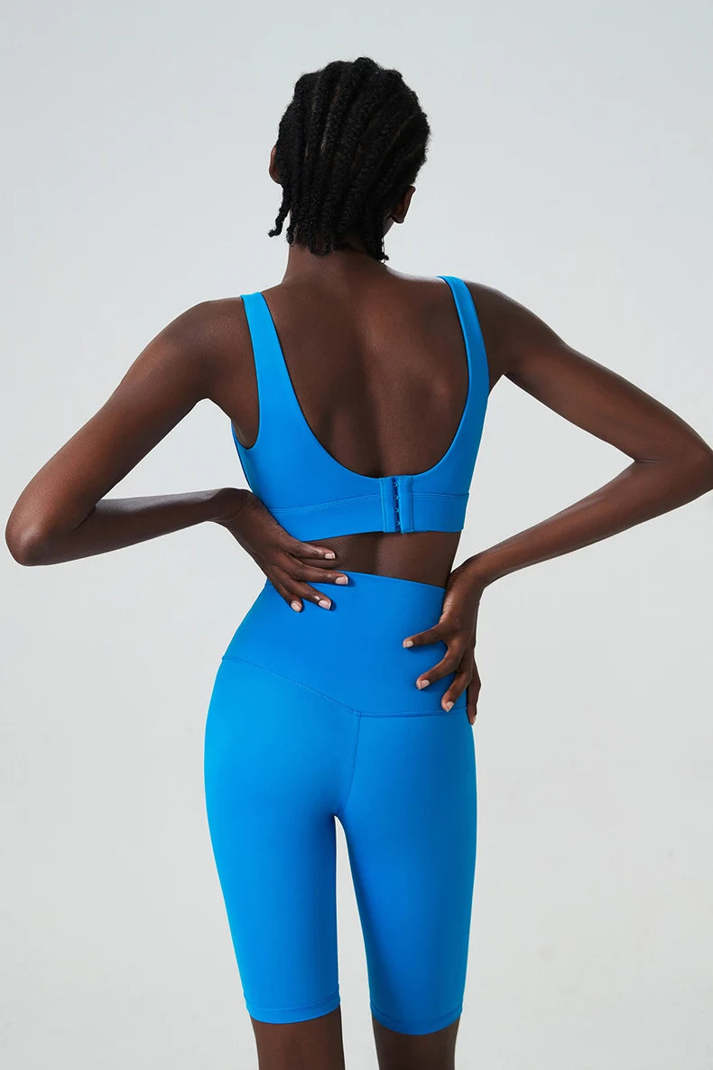 Women's 2-Piece Super Stretch Fitness Set - Short Top & Shorts Yoga Suit