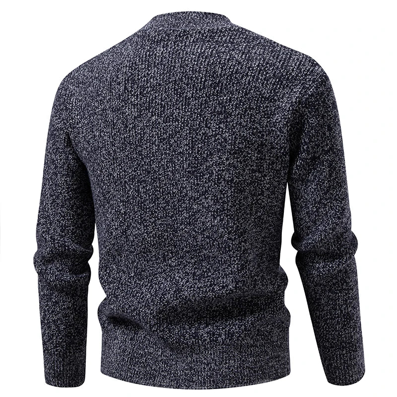 Men's Button Stand Collar Knitted Sweater