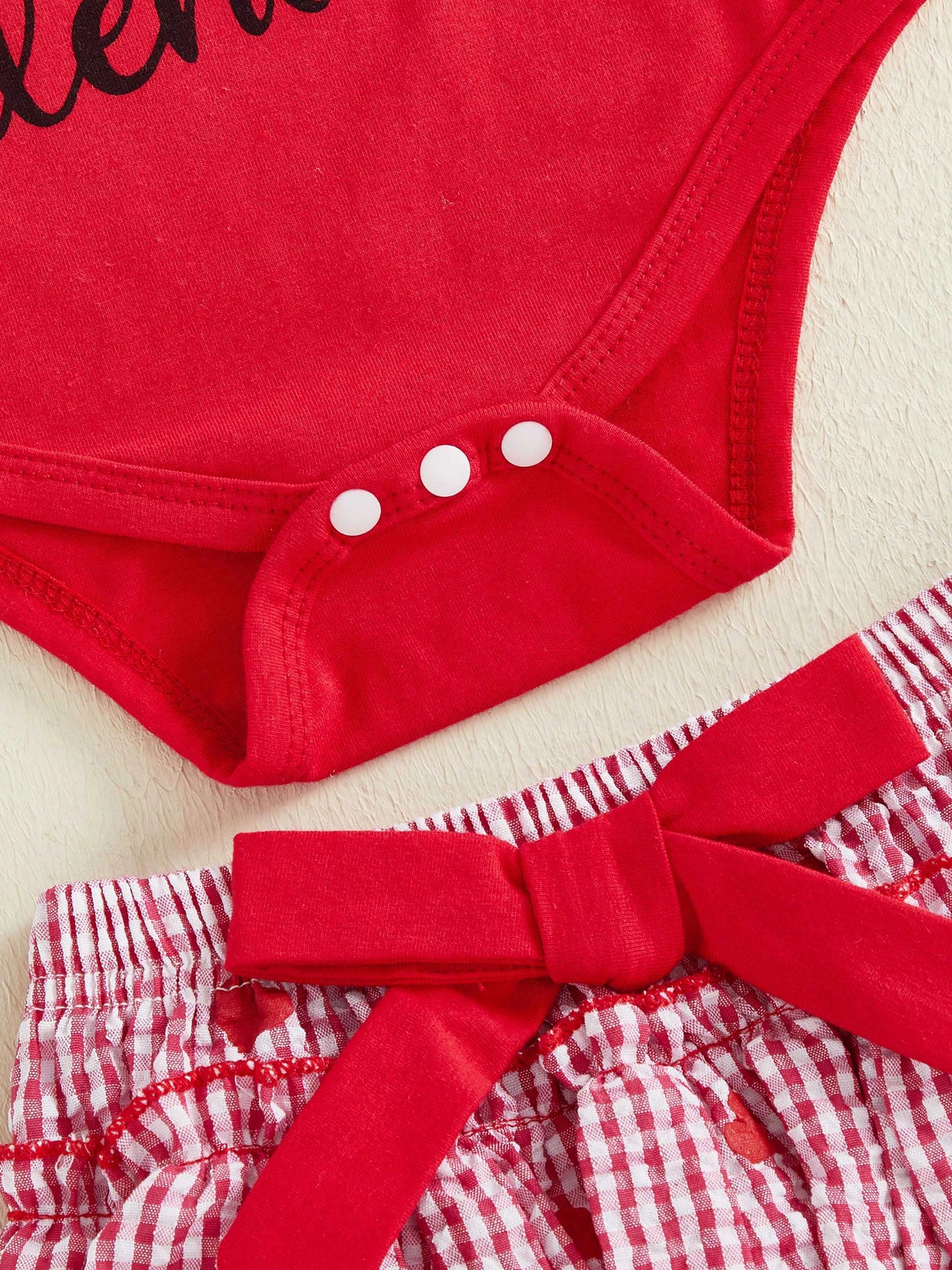 Baby Valentine's Day 4-Piece Outfit Set - Romper, Skirt, Leg Warmers & Headband