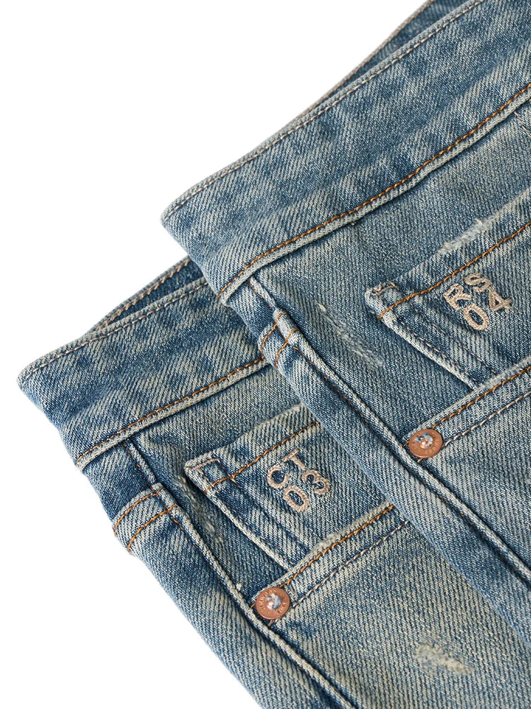 Men's Comfortable Tapered 13oz Tencel Soft Comfortable Elastic Fabric Denim Jeans