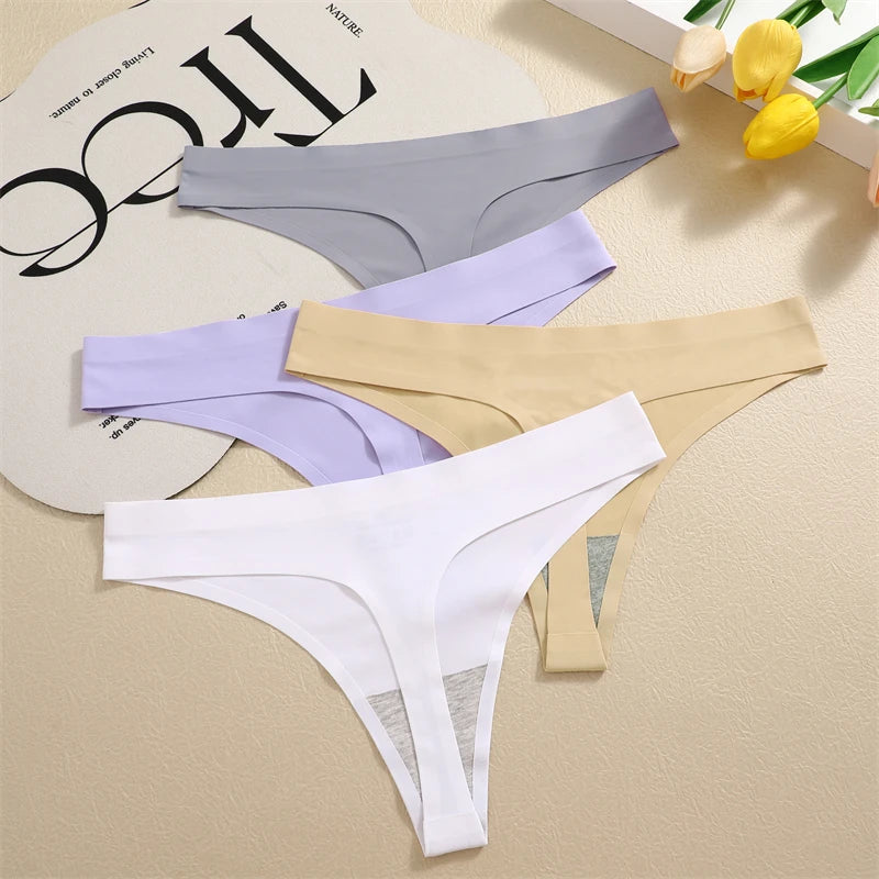 Women's Seamless Satin Thong 3-Pack