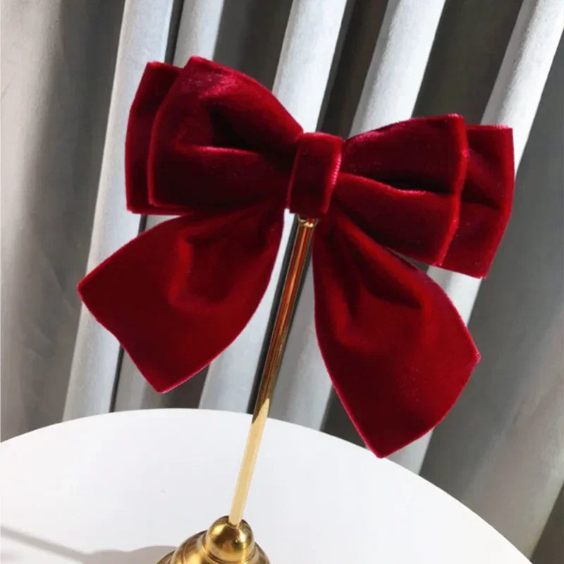 Simple Velvet Bow Tie Brooch - College Style Shirt Collar Pin for Women