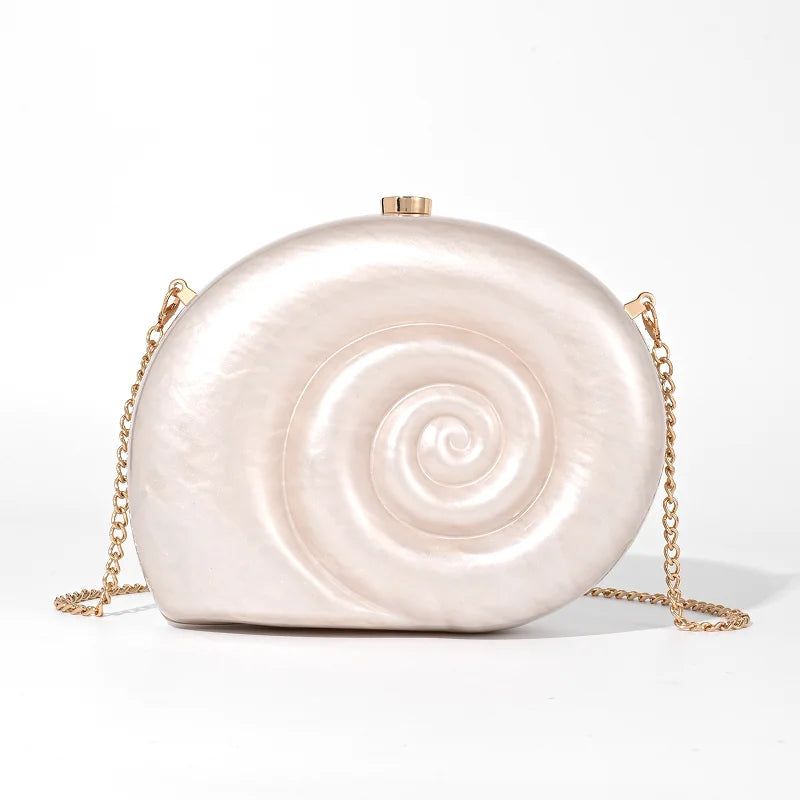 Women's Acrylic Conch Shell Crossbody Bag – Novelty Evening & Beach Shoulder Bag