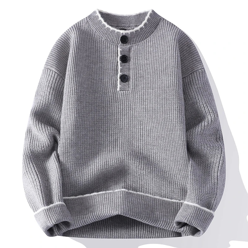 Men's Casual Knit Sweater - Long Sleeve O-Neck Pullover for Autumn Winter