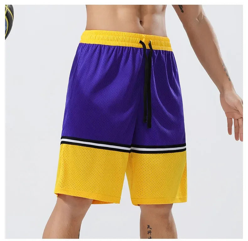 Men's Gym Casual Quick Dry Basketball Football Sweatpants Running Sports Pants Breathable Fitness Jogging Shorts