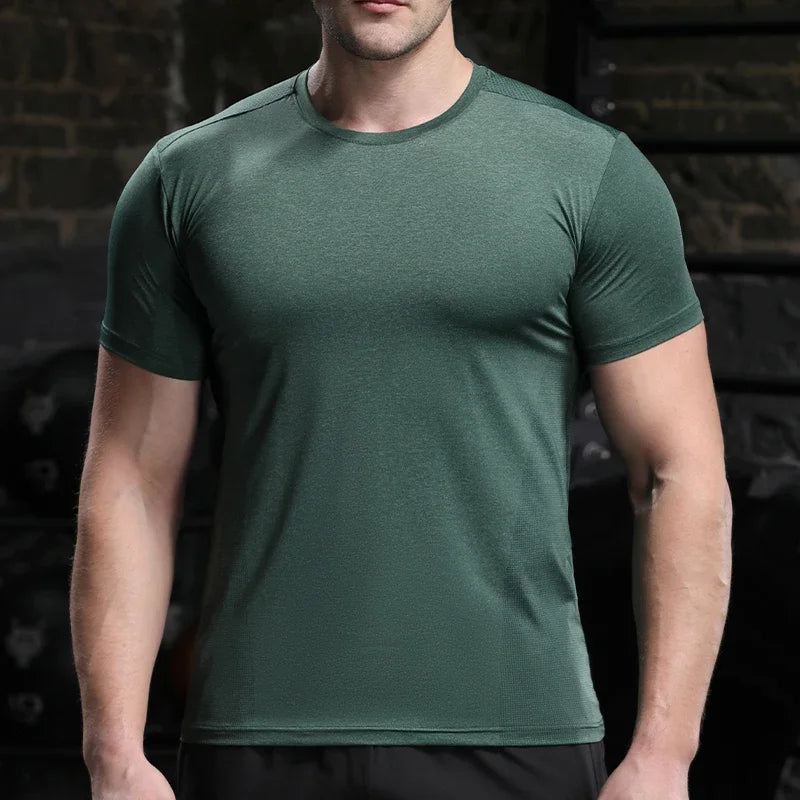 Men's Gym Compression Bodybuilding Short Sleeve Fitness Athletics Quick Dry Running Activewear T-Shirt