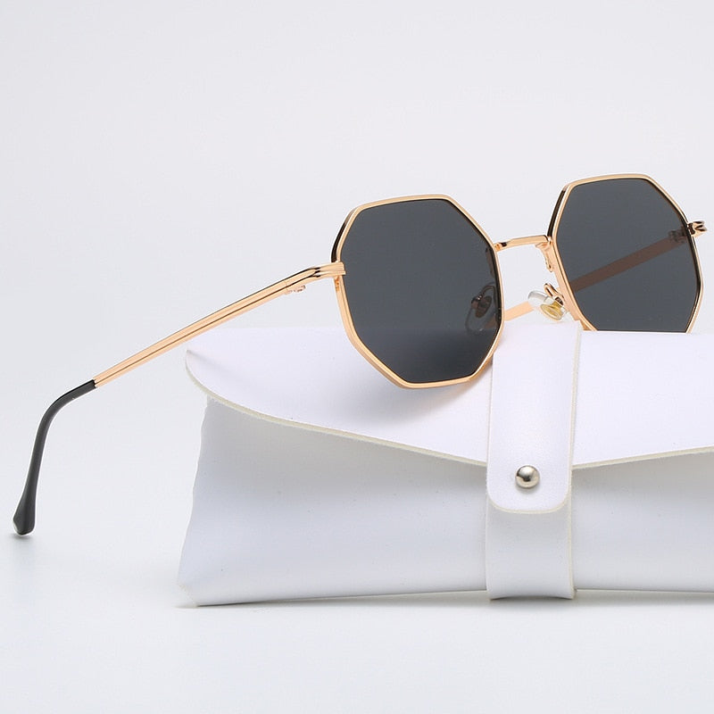 Unisex Polygonal Metal Retro Sunglasses Uv400