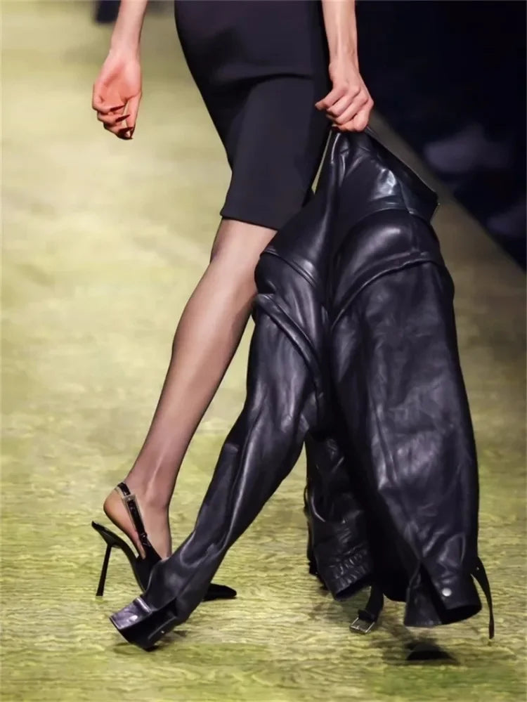 Women's Pointed Stiletto Sandals - One-Line Buckle Strap High Heels