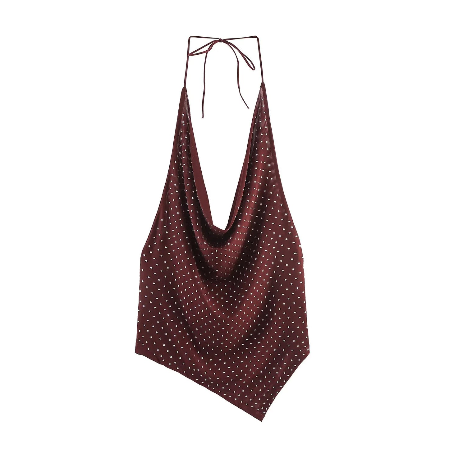 Women's Polka Dot Halter Neck Camisole - Backless Summer Top